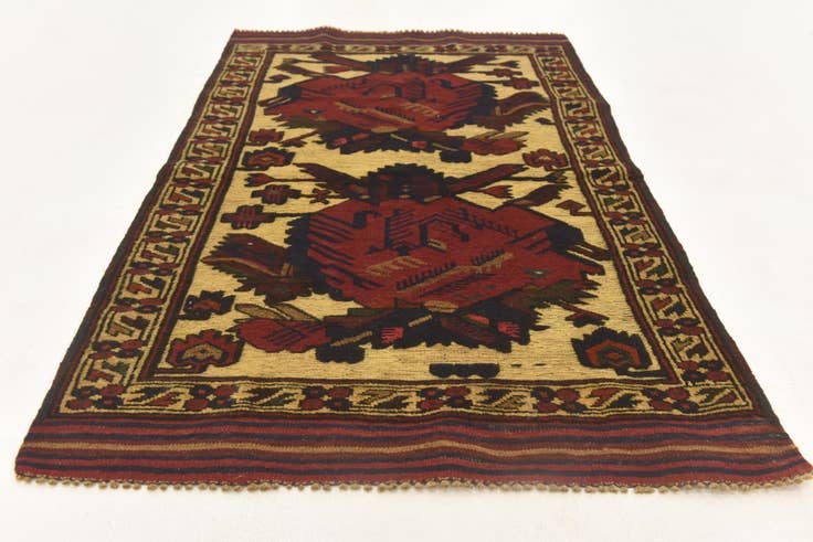 Detail image of 3' x 4' 9 Hand Knotted Sumak Wool Rug