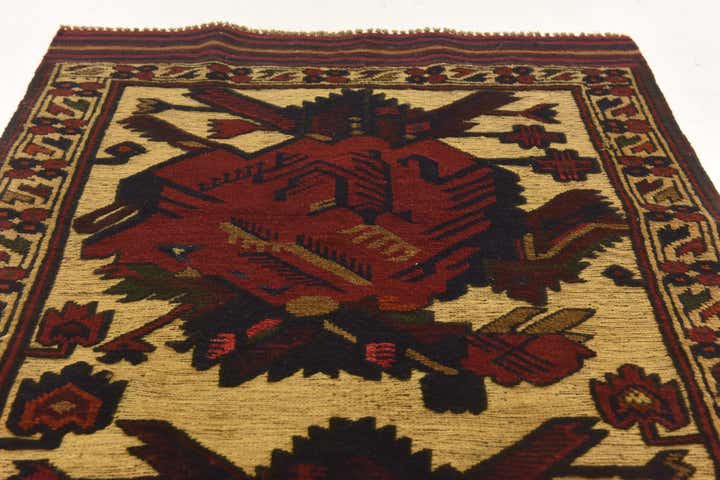 3' x 4' 9 Hand Knotted Sumak Wool Rug