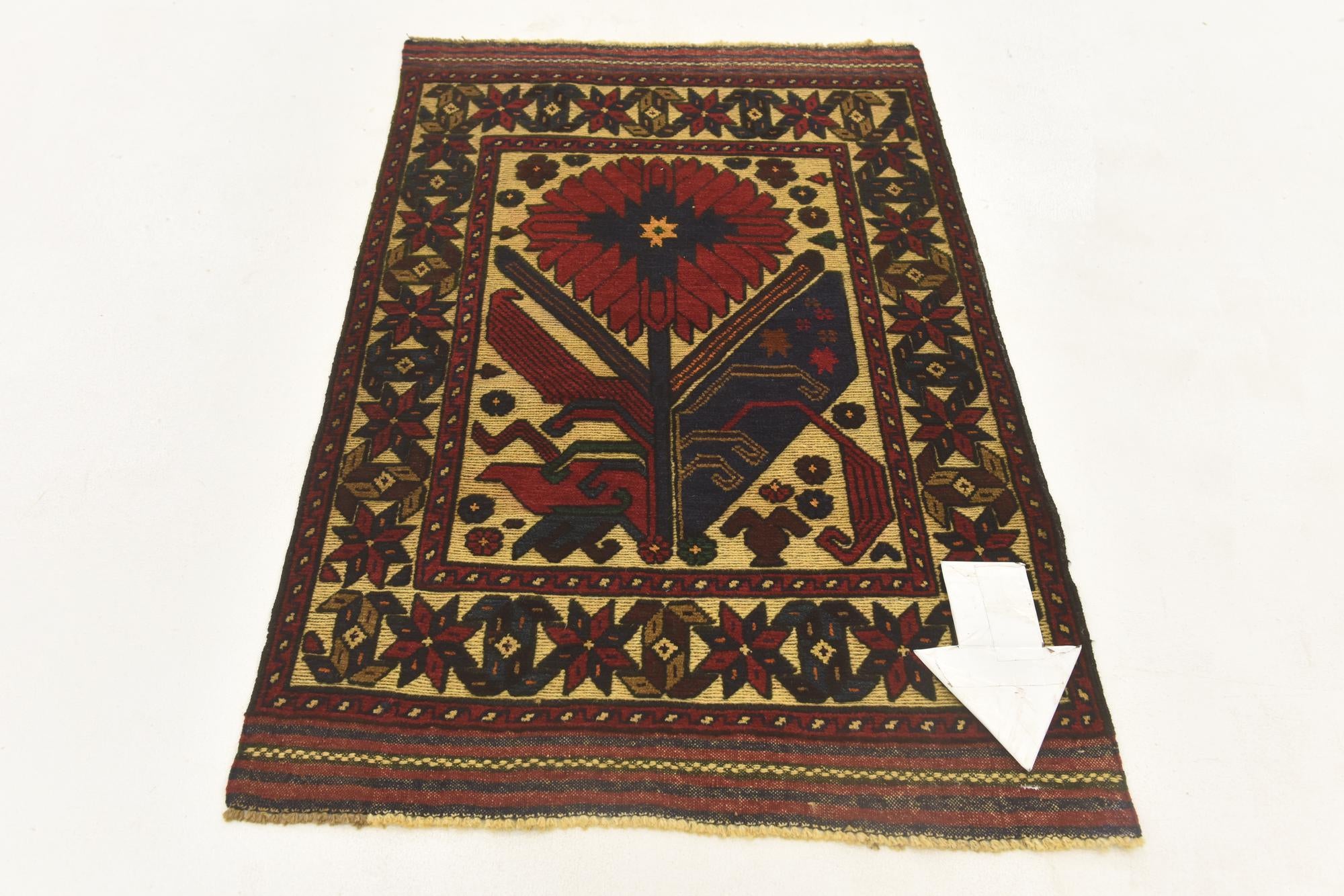2' 9 x 4' 4 Hand Knotted Sumak Wool Rug