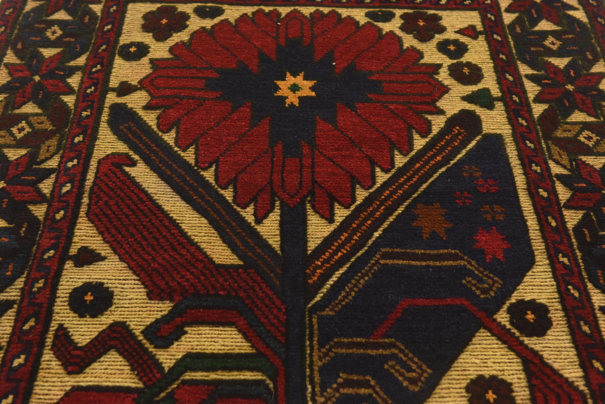2' 9 x 4' 4 Hand Knotted Sumak Wool Rug