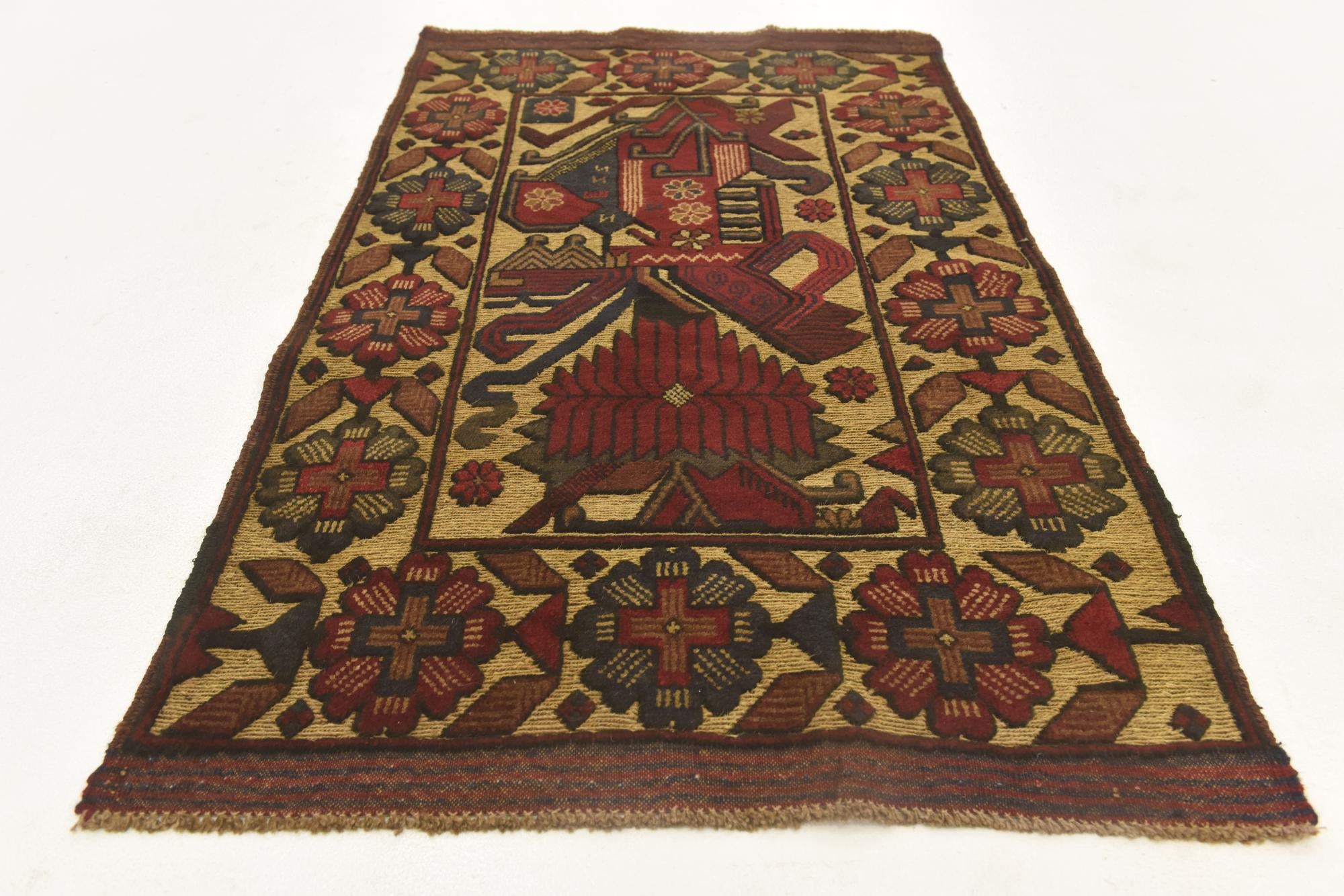 2' 9 x 4' 8 Hand Knotted Sumak Wool Rug