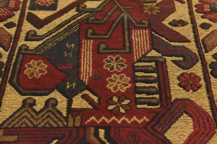 Detail image of 2' 9 x 4' 8 Hand Knotted Sumak Wool Rug