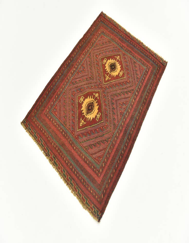 Detail image of 2' 10 x 4' Hand Knotted Sumak Wool Rug