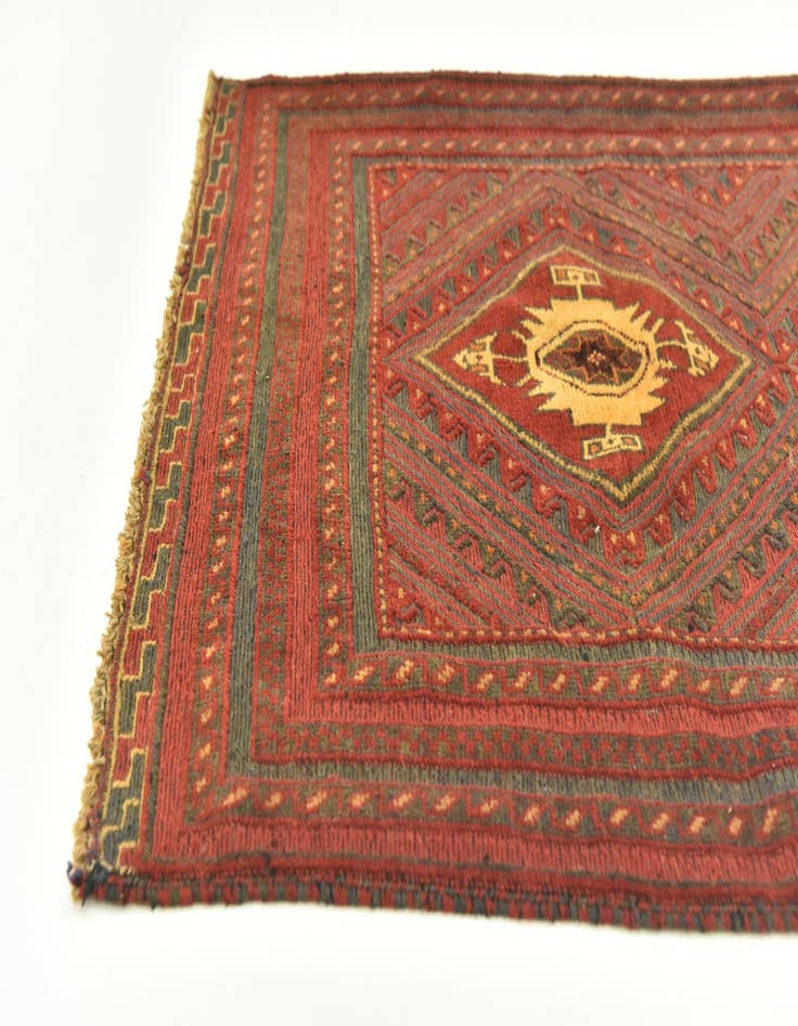 Detail image of 2' 10 x 4' Hand Knotted Sumak Wool Rug