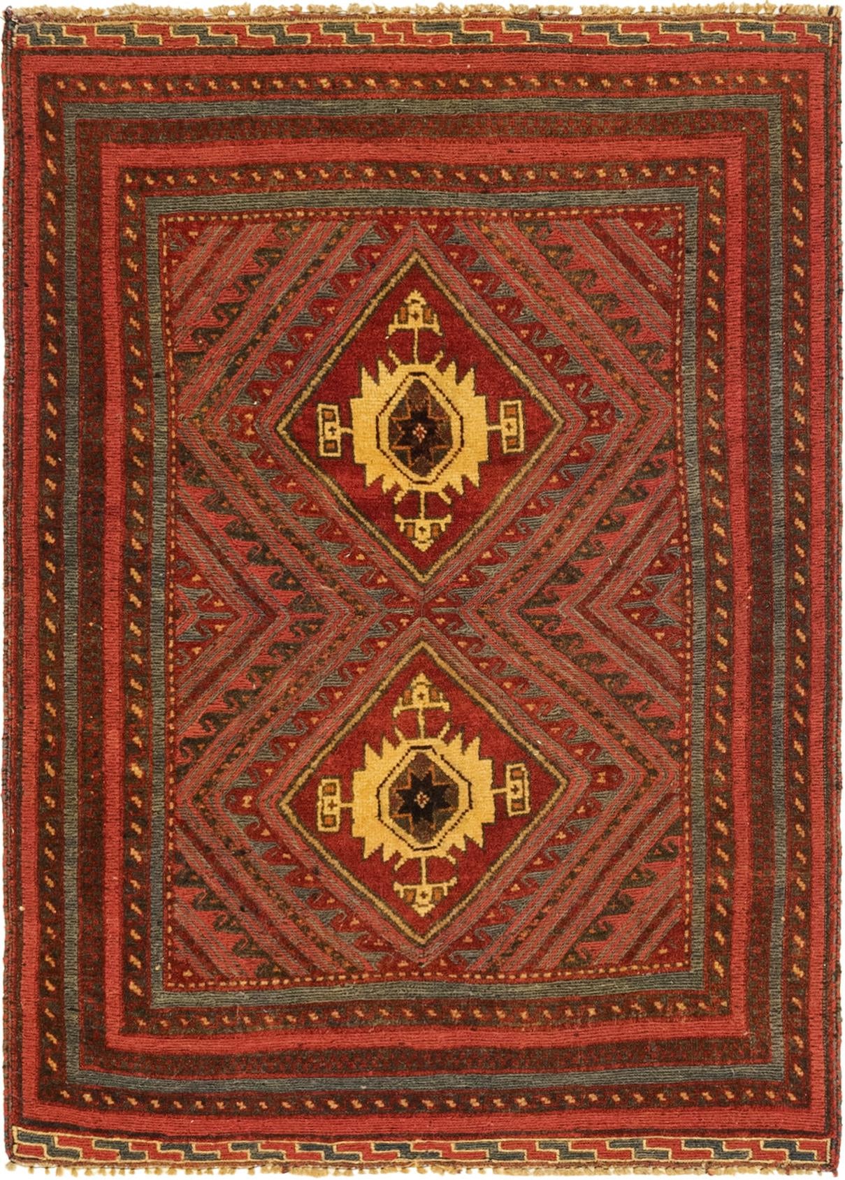 2' 10 x 4' Hand Knotted Sumak Wool Rug