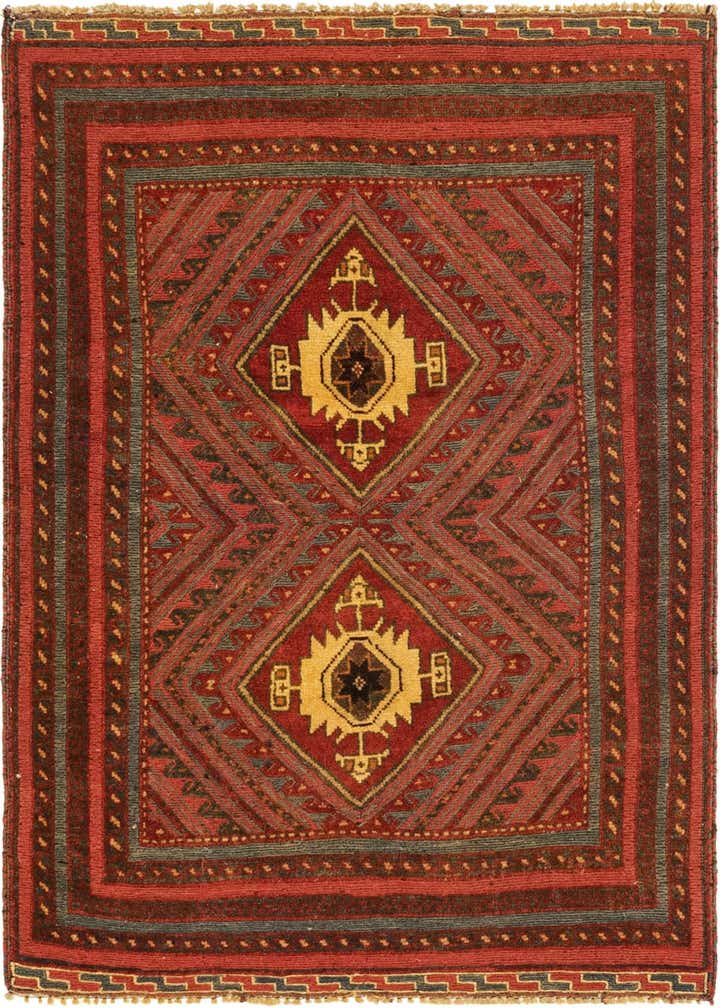 2' 10 x 4' Hand Knotted Sumak Wool Rug