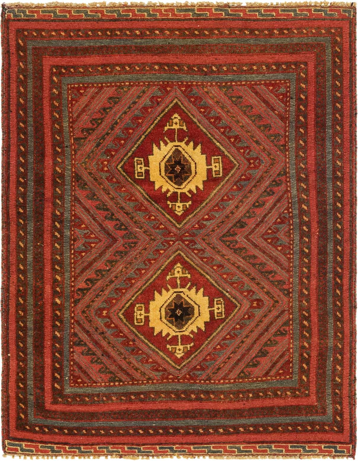 2' 10 x 4' Hand Knotted Sumak Wool Rug
