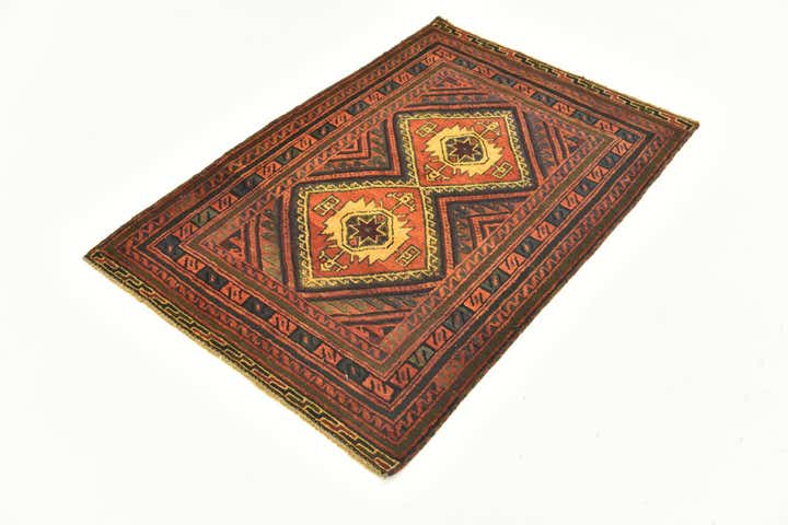 2' 8 x 4' Hand Knotted Sumak Wool Rug