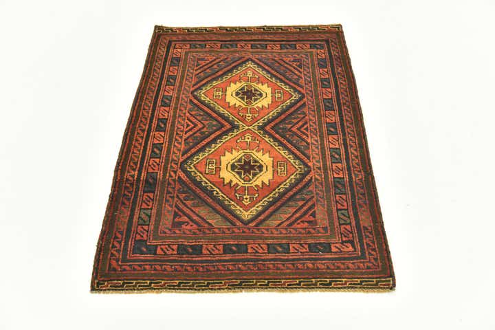 2' 8 x 4' Hand Knotted Sumak Wool Rug