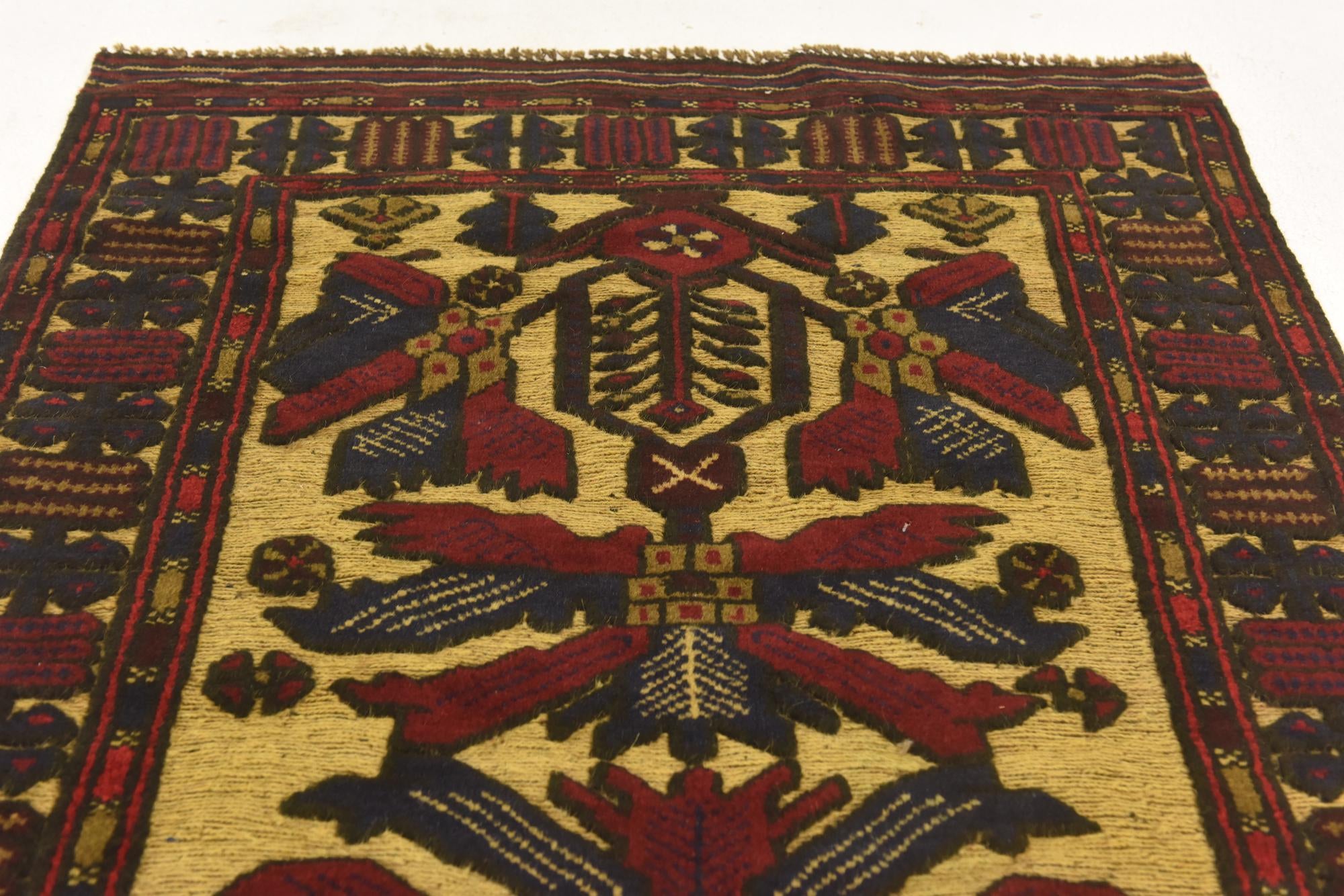 3' x 4' 6 Hand Knotted Sumak Wool Rug
