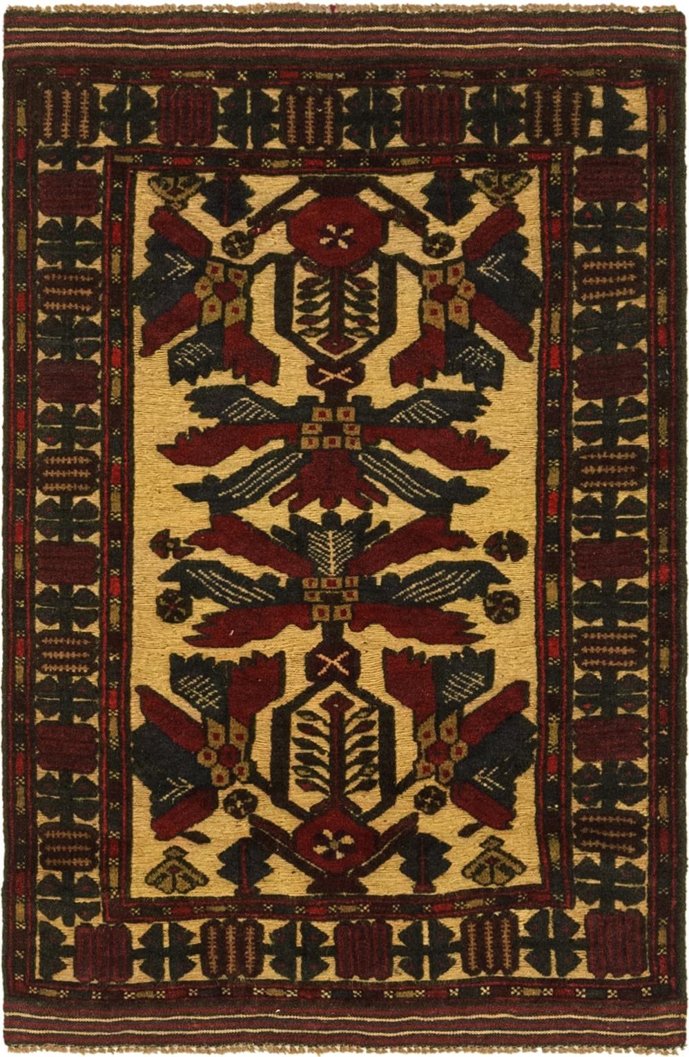 3' x 4' 6 Hand Knotted Sumak Wool Rug