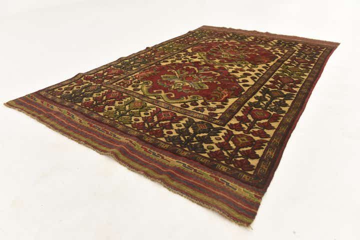 4' 1 x 6' 5 Hand Knotted Sumak Wool Rug