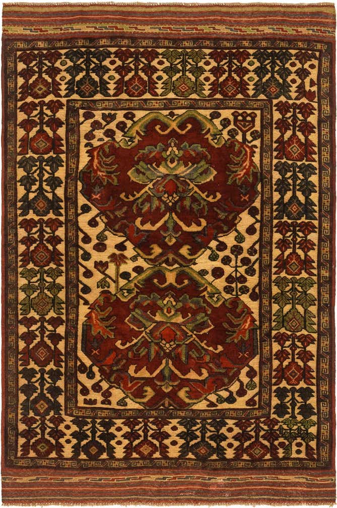 4' 1 x 6' 5 Hand Knotted Sumak Wool Rug