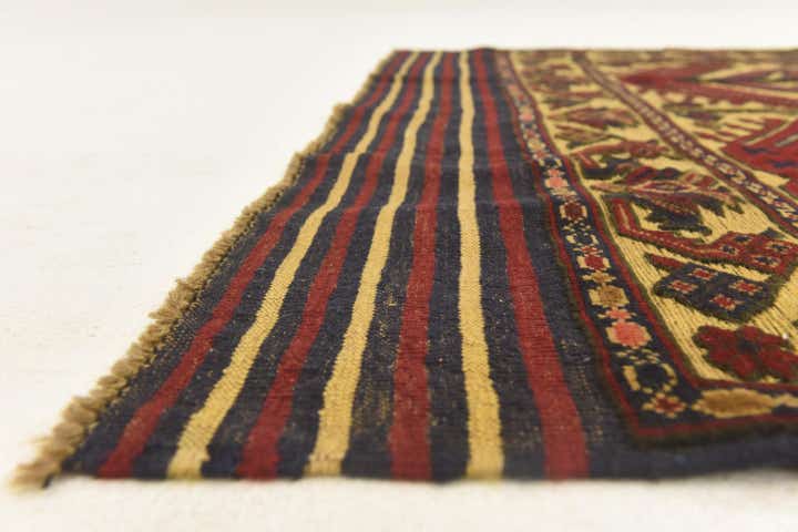 4' x 6' 4 Hand Knotted Sumak Wool Rug
