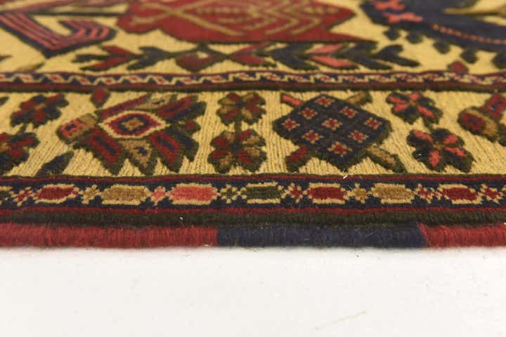 4' x 6' 4 Hand Knotted Sumak Wool Rug