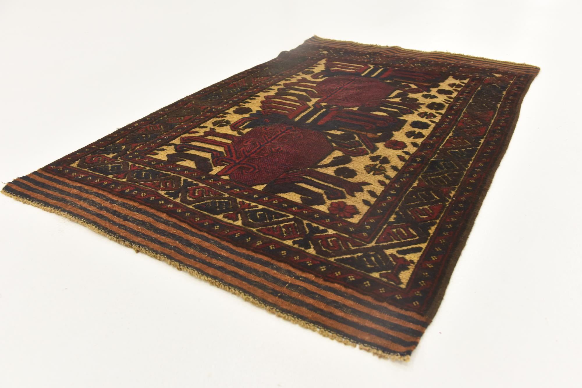 3' x 4' 7 Hand Knotted Sumak Wool Rug