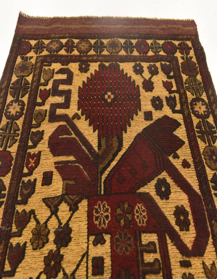 Detail image of 3' x 5' Hand Knotted Sumak Wool Rug