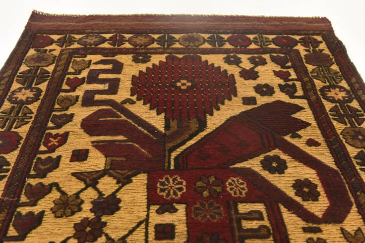 Detail image of 3' x 5' Hand Knotted Sumak Wool Rug