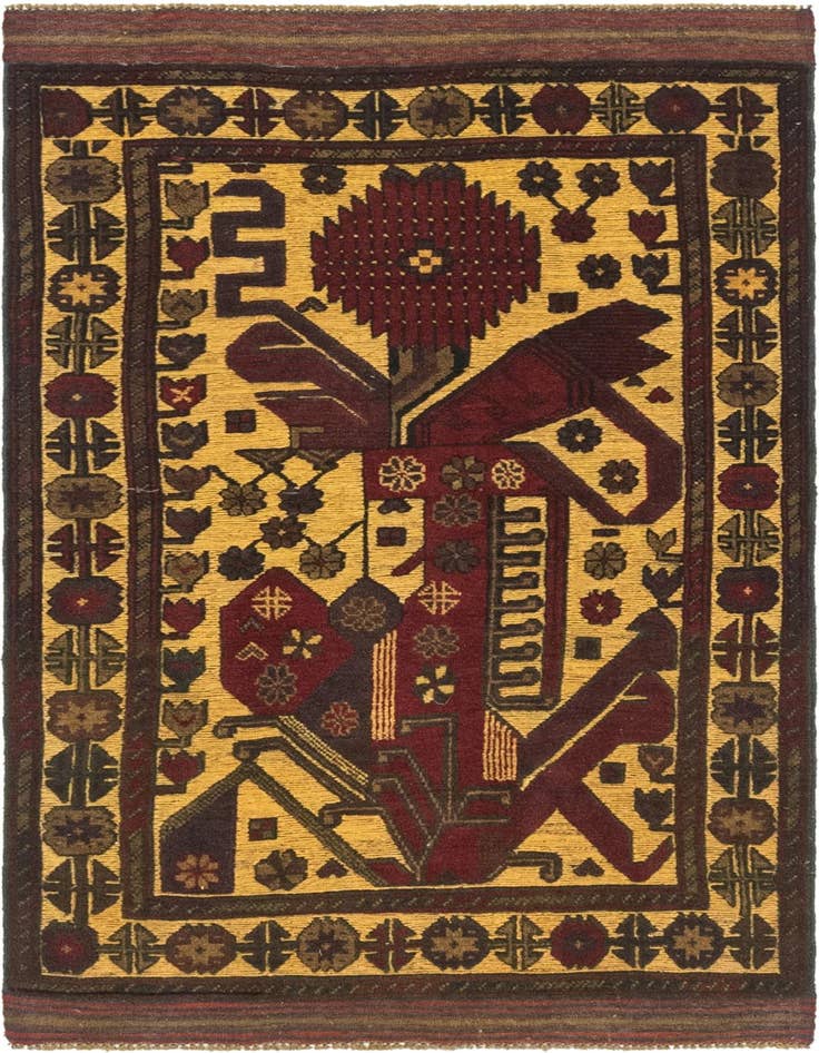 Detail image of 3' x 5' Hand Knotted Sumak Wool Rug