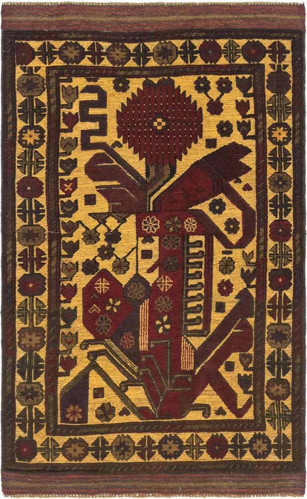 3' x 5' Hand Knotted Sumak Wool Rug