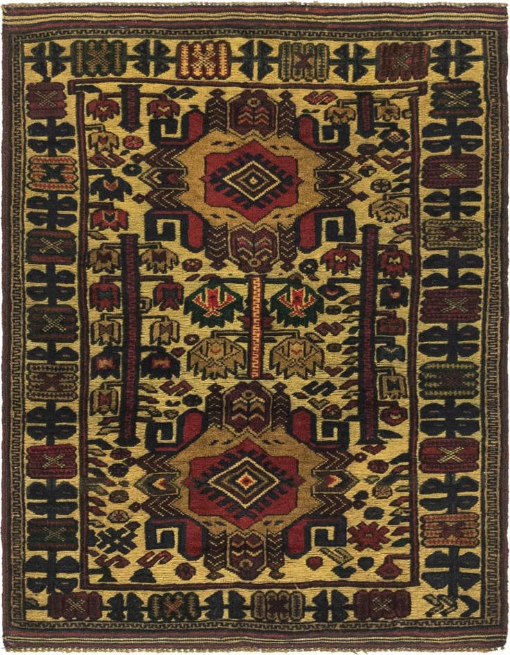 Detail image of 2' 10 x 4' 7 Hand Knotted Sumak Wool Rug