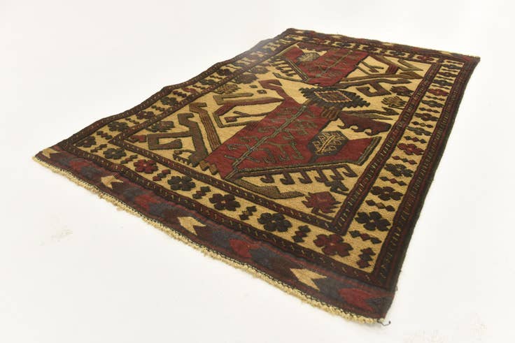 Detail image of 2' 10 x 4' 8 Hand Knotted Sumak Wool Rug