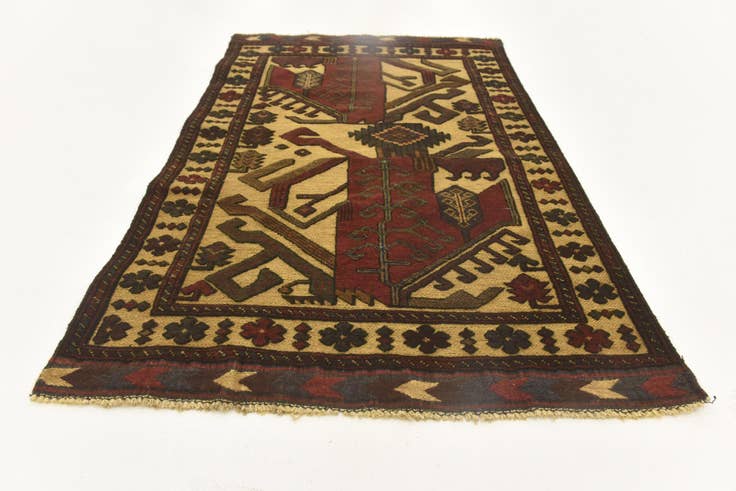 Detail image of 2' 10 x 4' 8 Hand Knotted Sumak Wool Rug