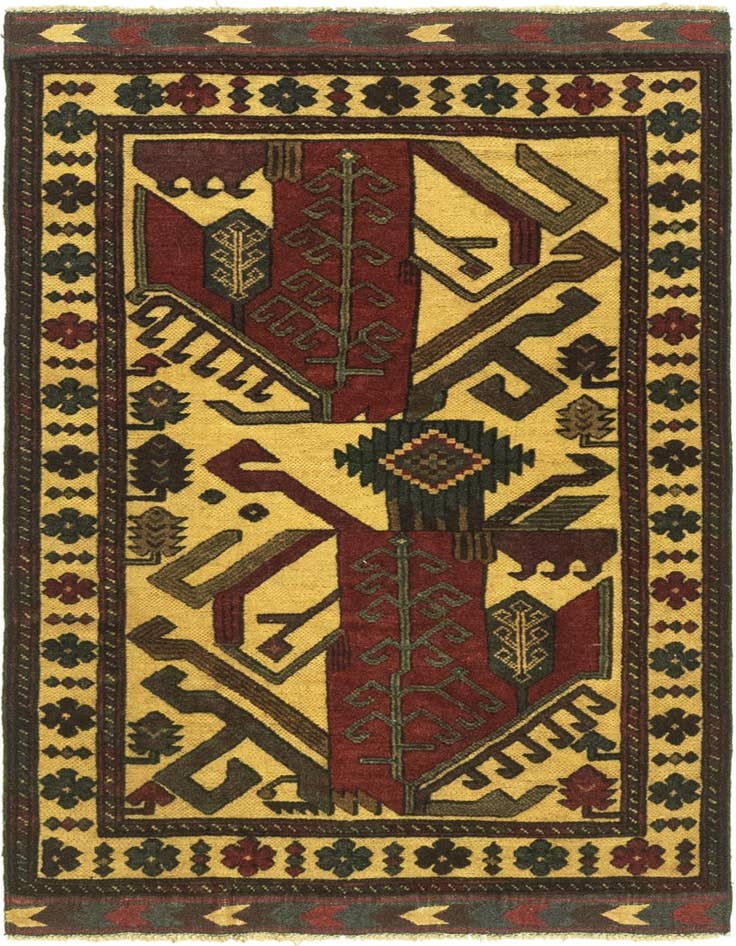 Detail image of 2' 10 x 4' 8 Hand Knotted Sumak Wool Rug