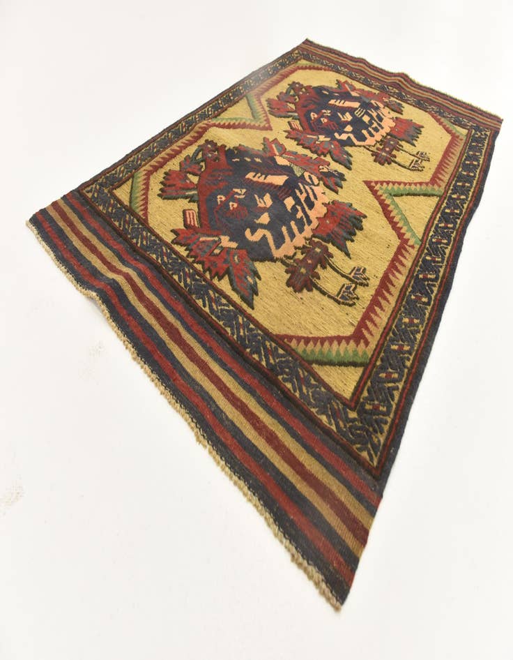 Detail image of 3' 2 x 4' 6 Hand Knotted Sumak Wool Rug