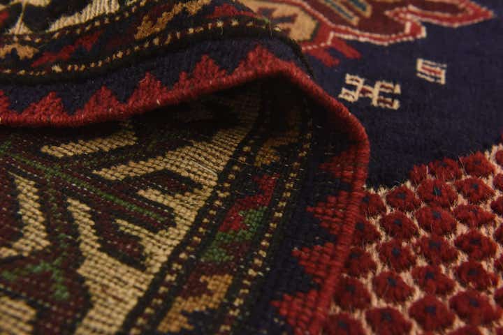 4' 1 x 6' 3 Hand Knotted Sumak Wool Rug