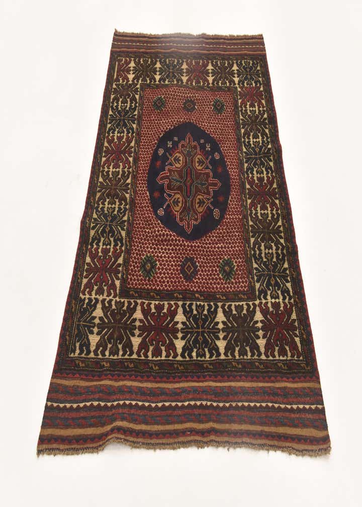4' 1 x 6' 3 Hand Knotted Sumak Wool Rug