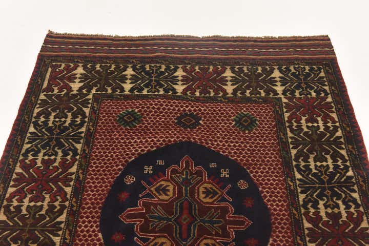 4' 1 x 6' 3 Hand Knotted Sumak Wool Rug