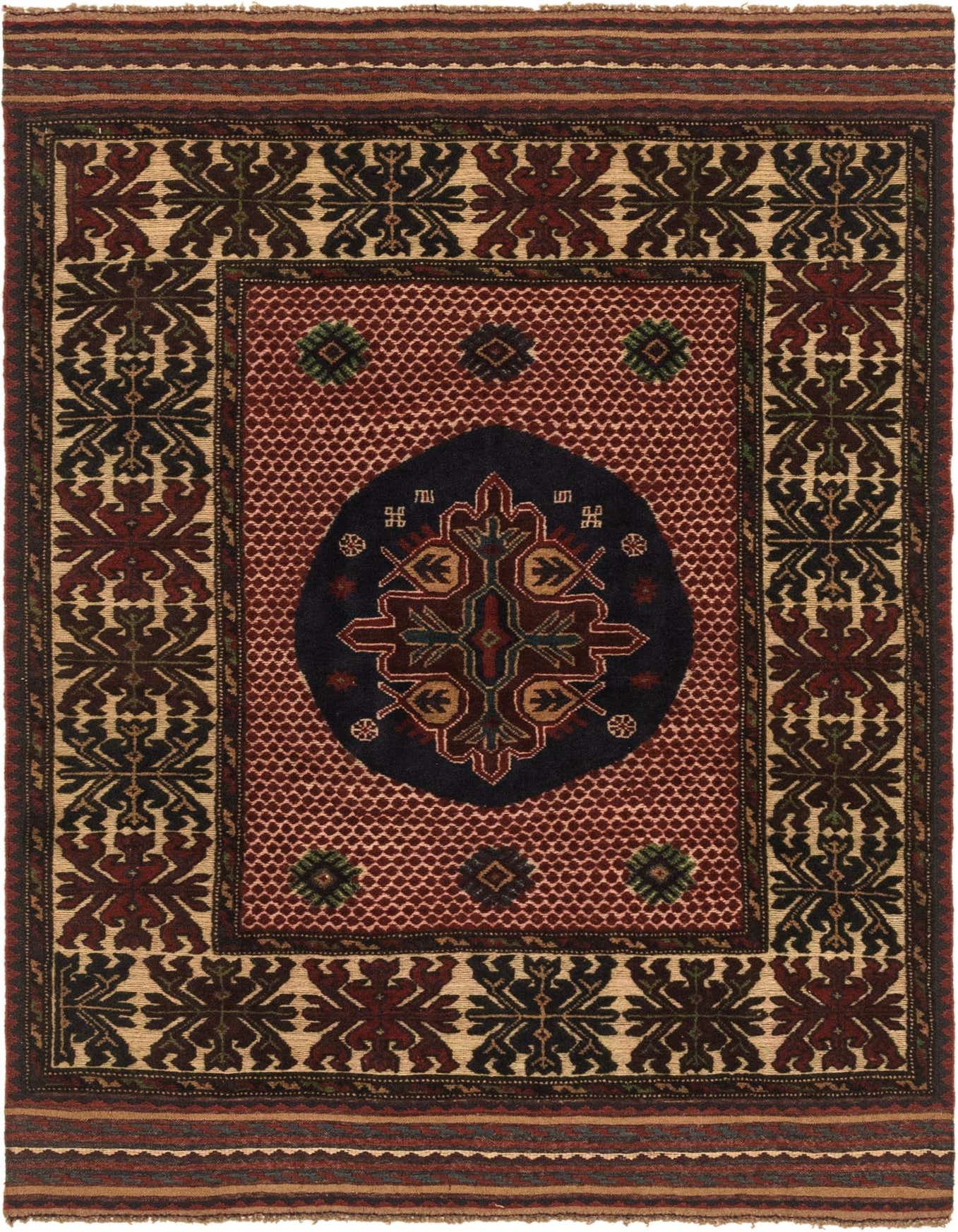 4' 1 x 6' 3 Hand Knotted Sumak Wool Rug