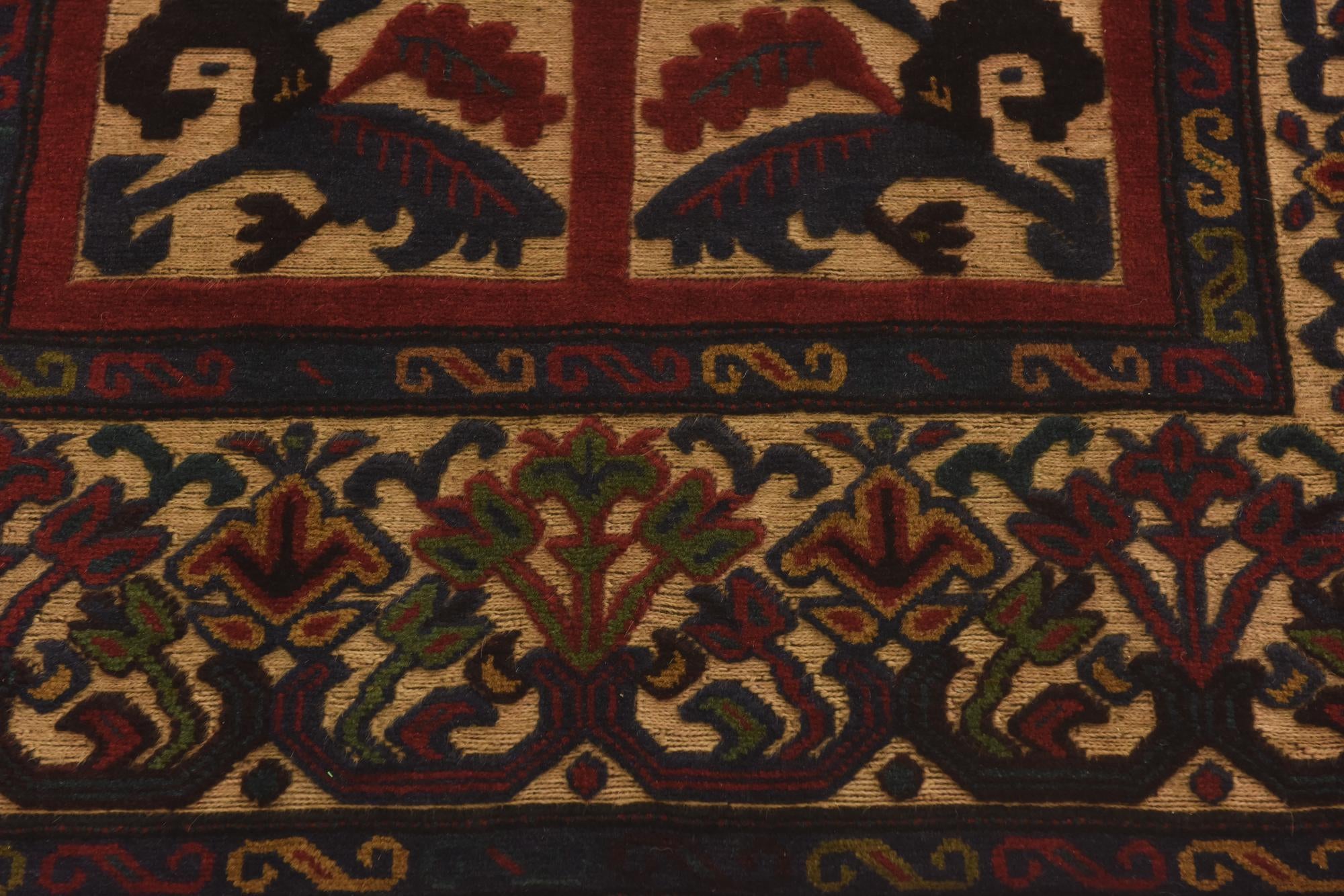 4' x 6' 2 Hand Knotted Sumak Wool Rug