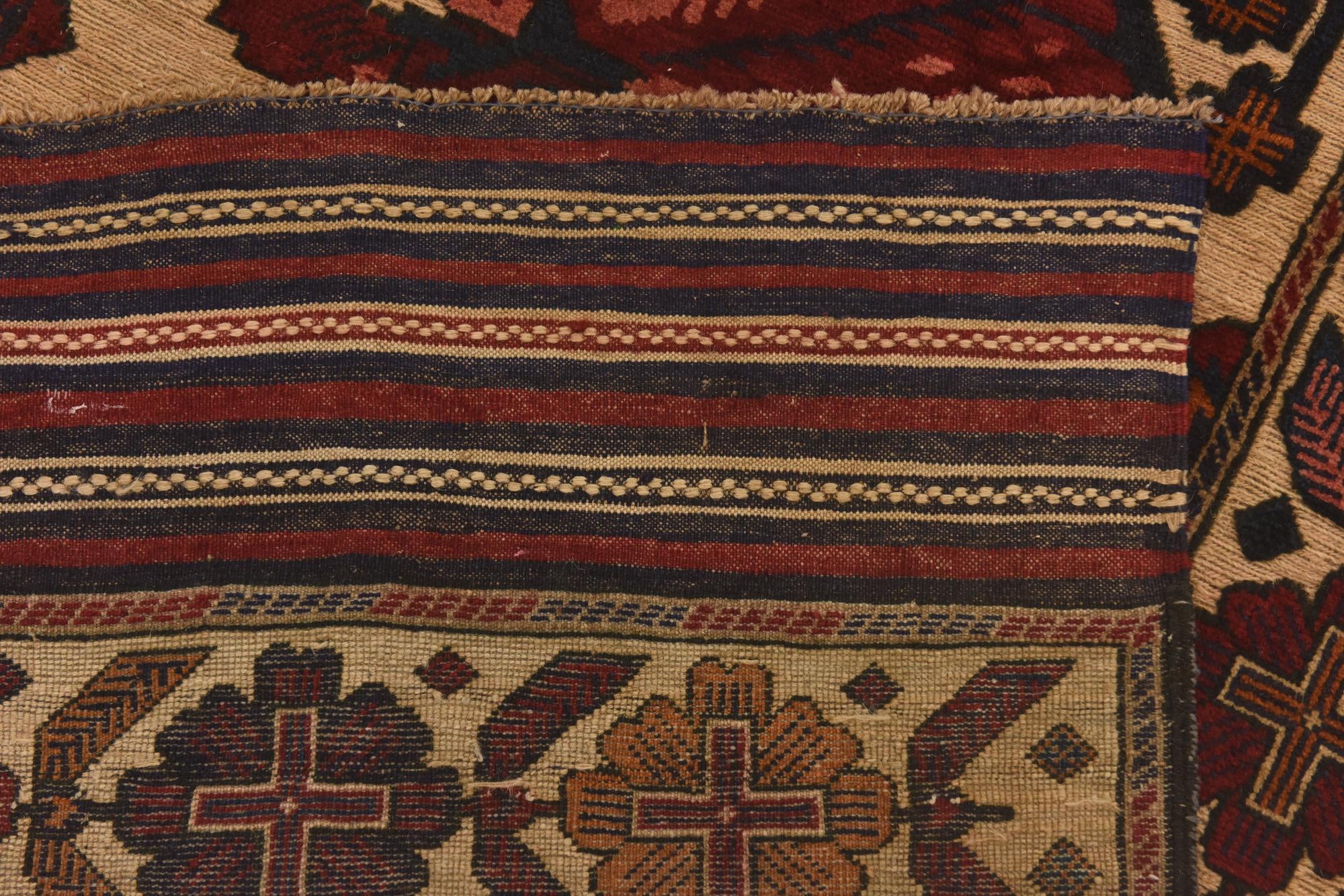3' 11 x 6' 3 Hand Knotted Sumak Wool Rug