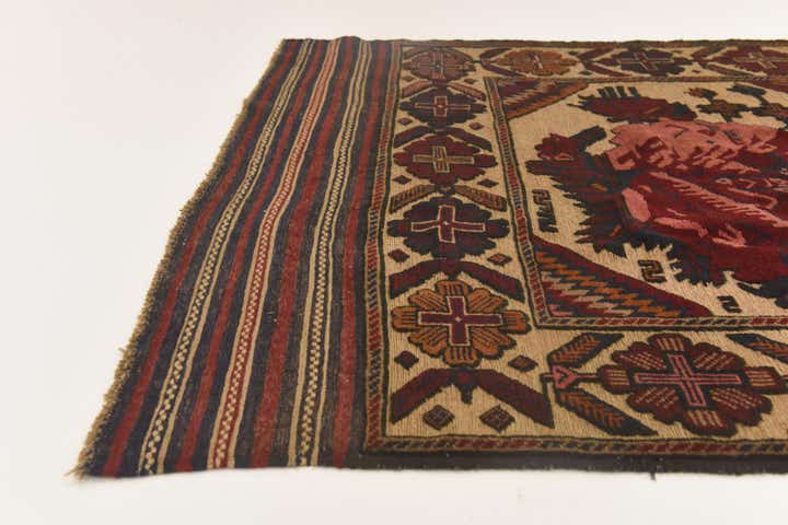 3' 11 x 6' 3 Hand Knotted Sumak Wool Rug