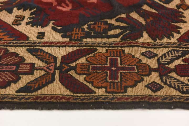 3' 11 x 6' 3 Hand Knotted Sumak Wool Rug