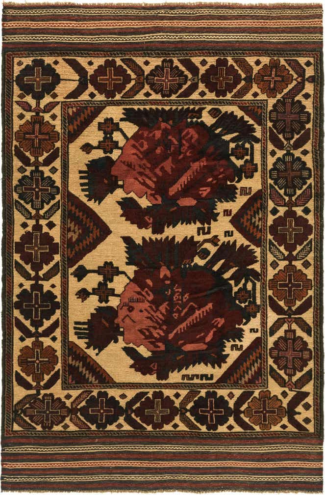 3' 11 x 6' 3 Hand Knotted Sumak Wool Rug