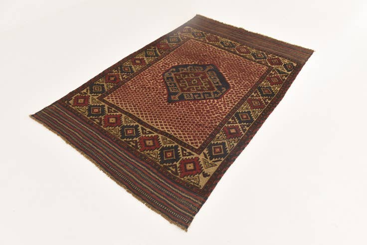 Detail image of 3' 10 x 6' Hand Knotted Sumak Wool Rug