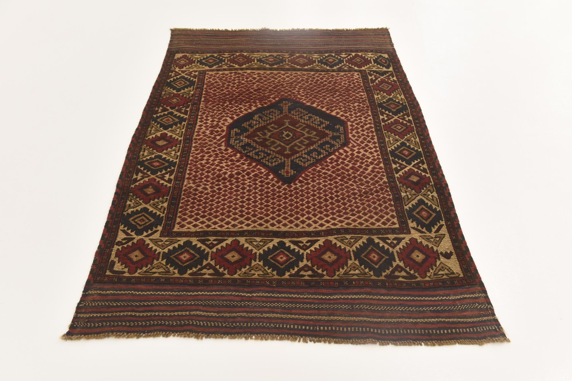 3' 10 x 6' Hand Knotted Sumak Wool Rug