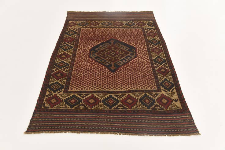 Detail image of 3' 10 x 6' Hand Knotted Sumak Wool Rug