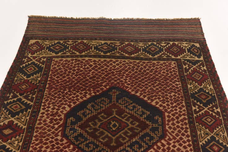 Detail image of 3' 10 x 6' Hand Knotted Sumak Wool Rug