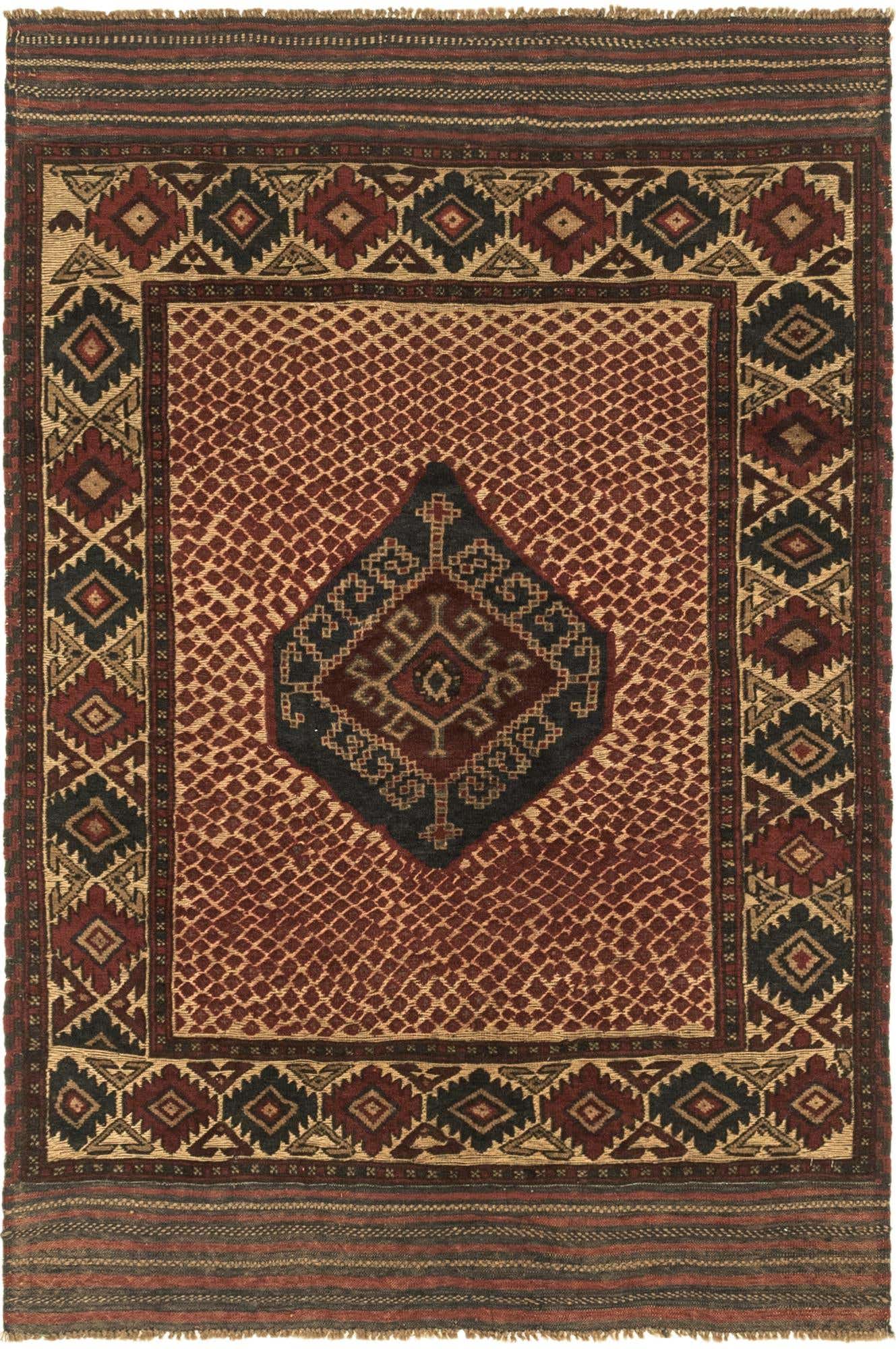 3' 10 x 6' Hand Knotted Sumak Wool Rug