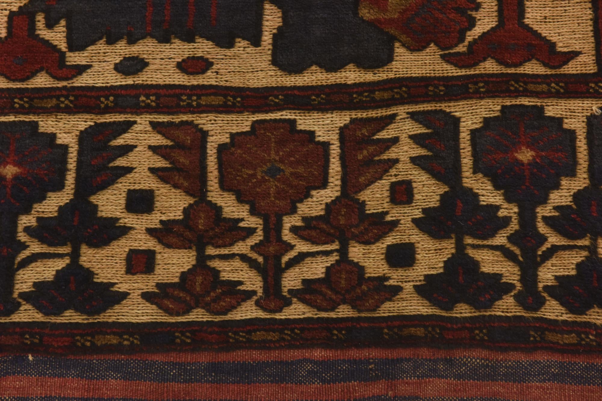 3' 11 x 6' 8 Hand Knotted Sumak Wool Rug