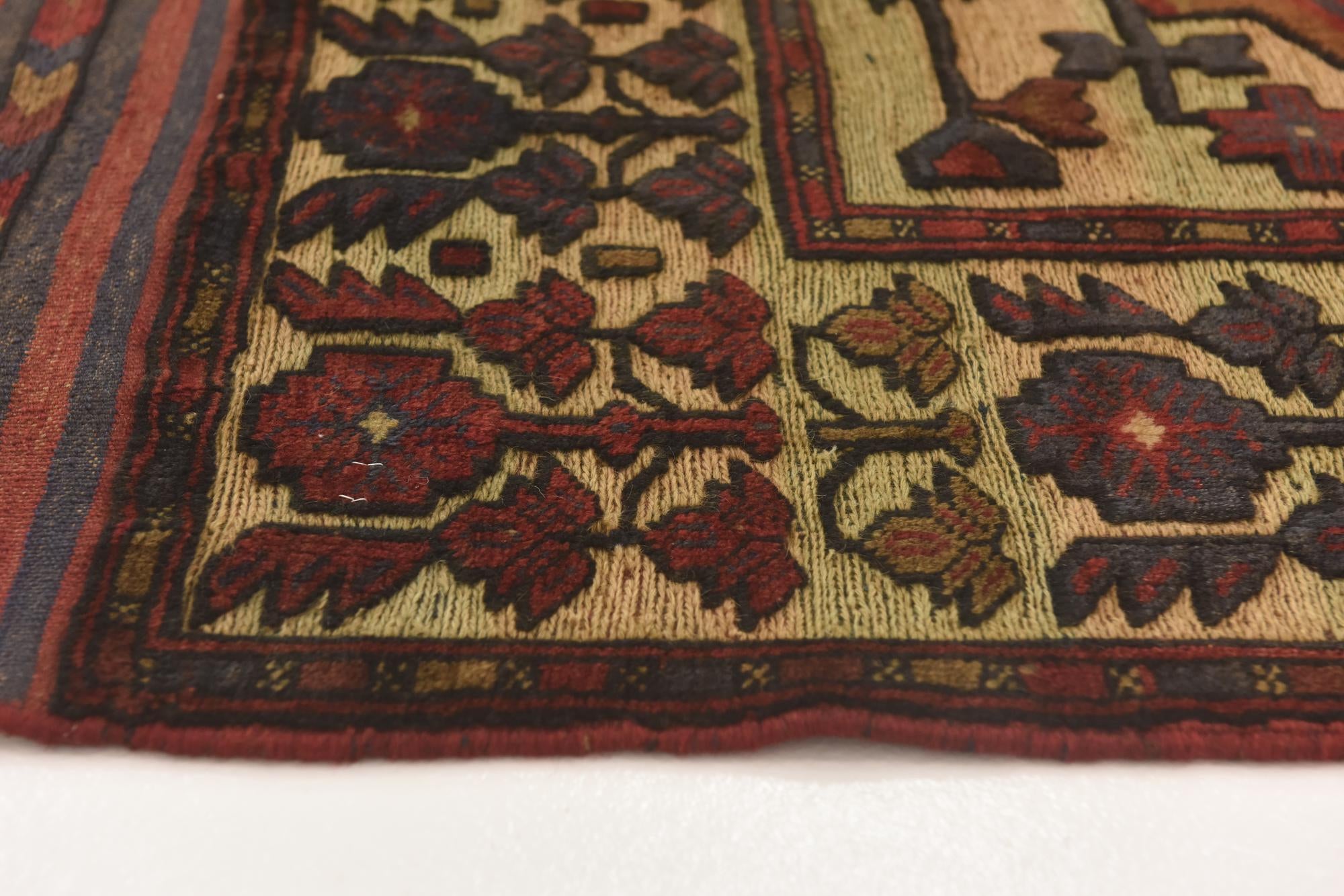 3' 11 x 6' 8 Hand Knotted Sumak Wool Rug