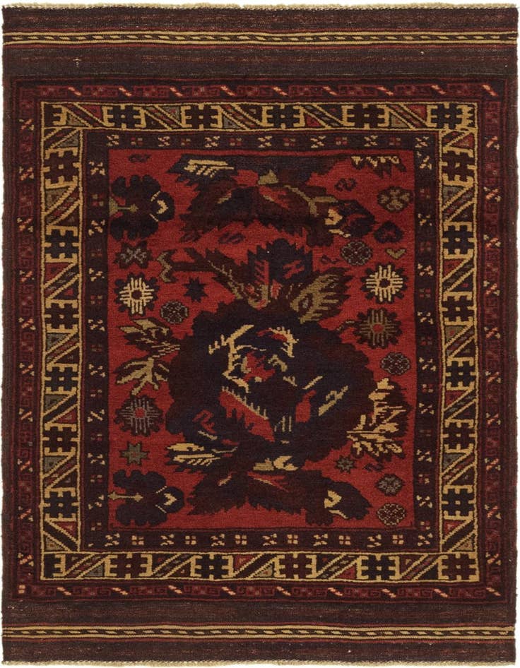 Detail image of 2' 9 x 4' 6 Hand Knotted Sumak Wool Rug