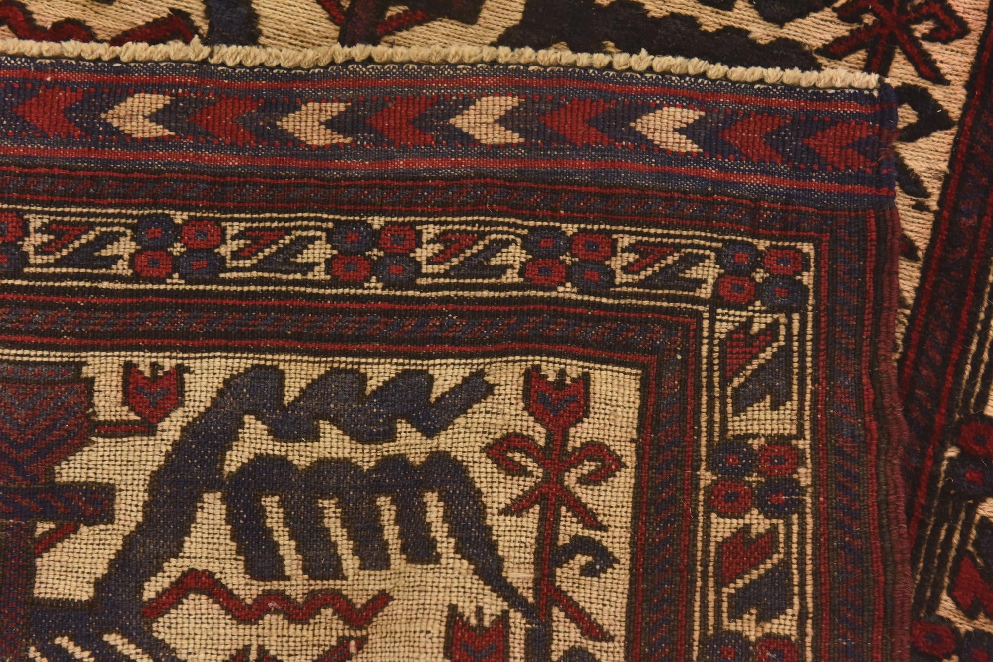 3' x 4' 5 Hand Knotted Sumak Wool Rug