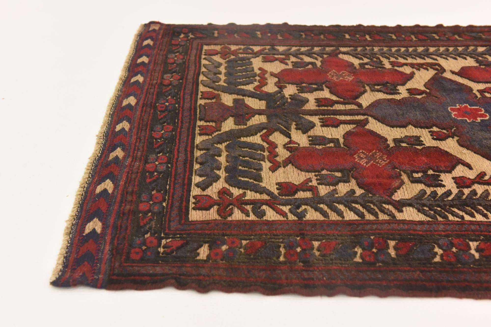 3' x 4' 5 Hand Knotted Sumak Wool Rug