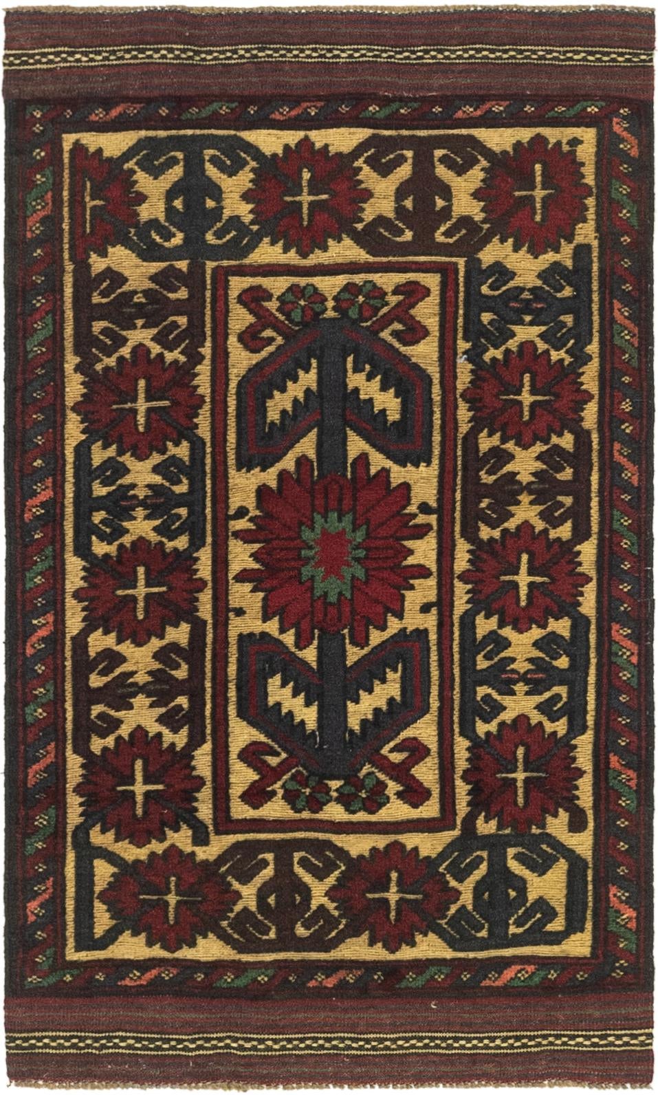 2' 8 x 4' 6 Hand Knotted Sumak Wool Rug