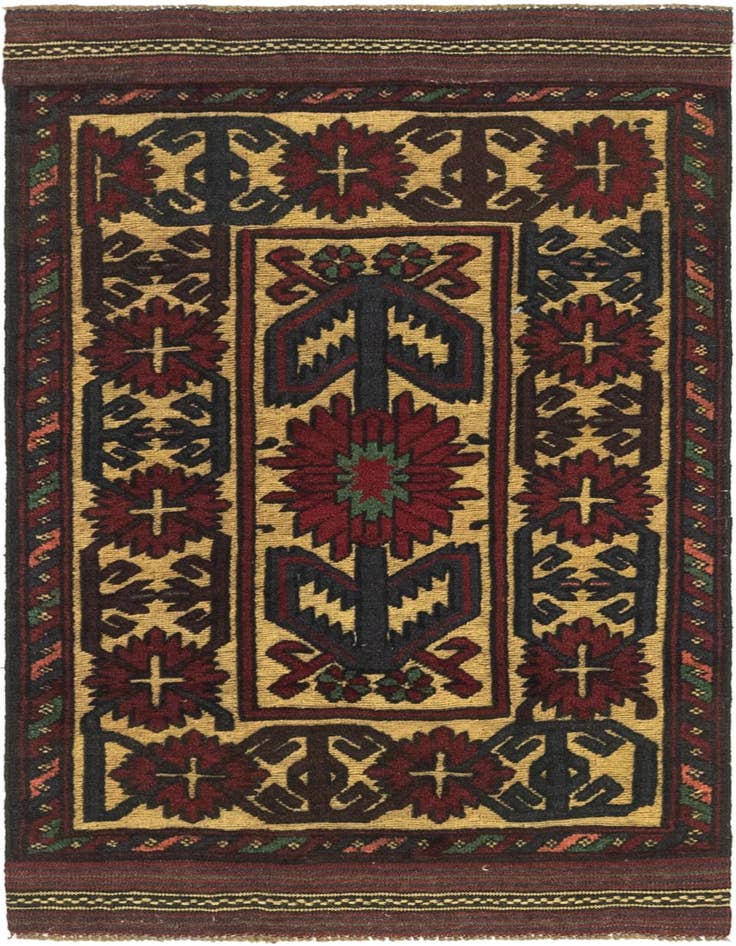 Detail image of 2' 8 x 4' 6 Hand Knotted Sumak Wool Rug